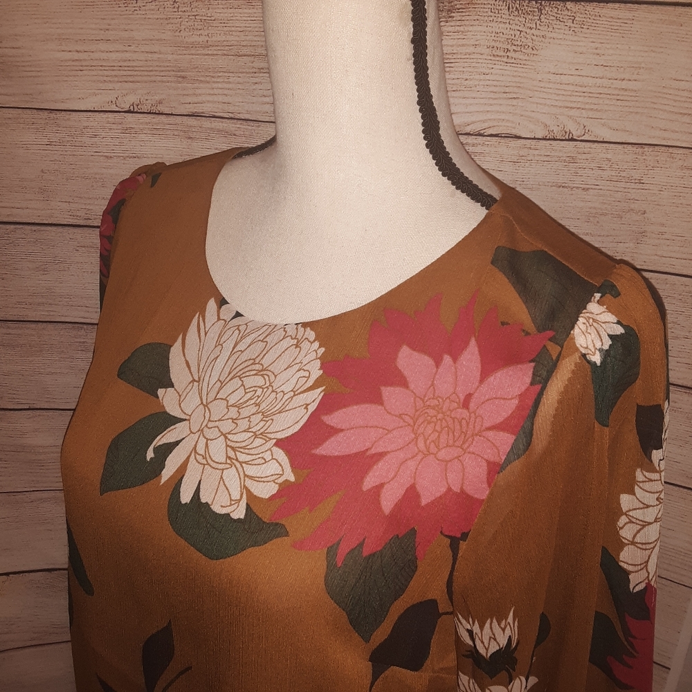 ATF Brown Floral Blouse